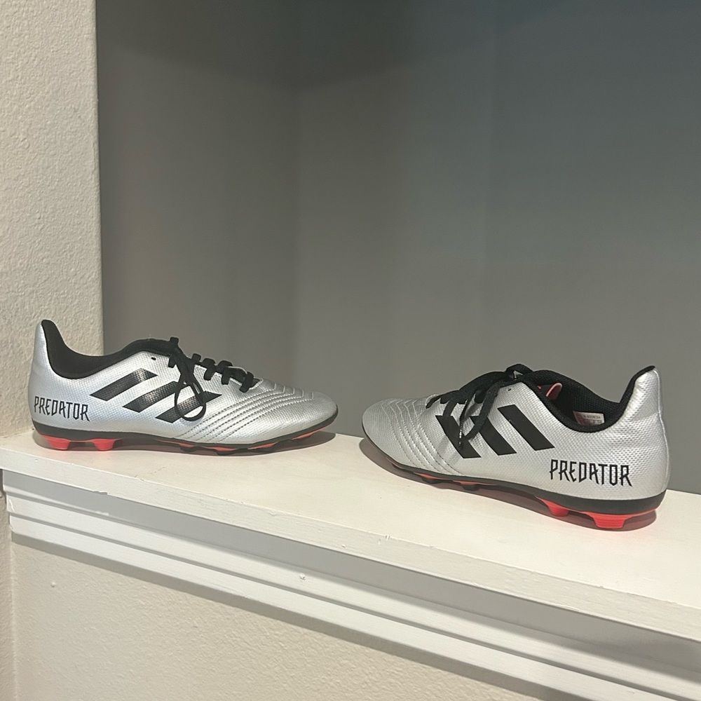 adidas Kids Silver and Black Predator Sneakers